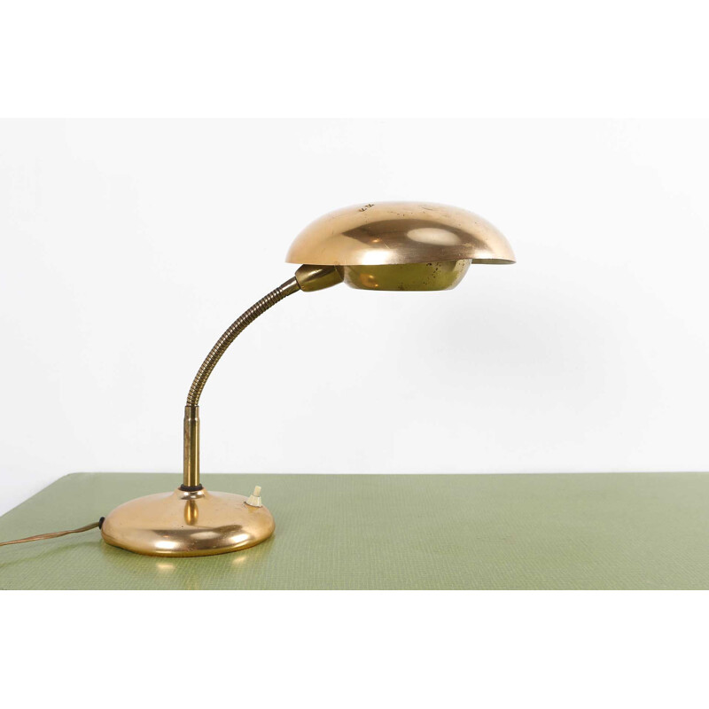 Mid-century golden table lamp