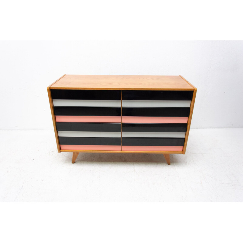 Vintage beech and plywood chest of drawers model no U-453 by Jiří Jiroutek for Interiér Praha, Czechoslovakia 1960