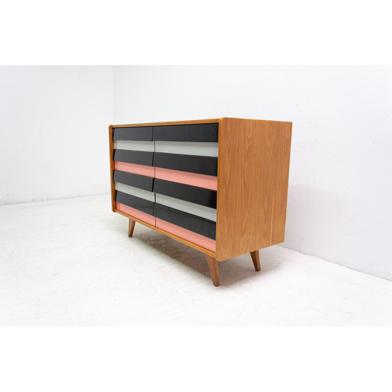 Vintage beech and plywood chest of drawers model no U-453 by Jiří Jiroutek for Interiér Praha, Czechoslovakia 1960
