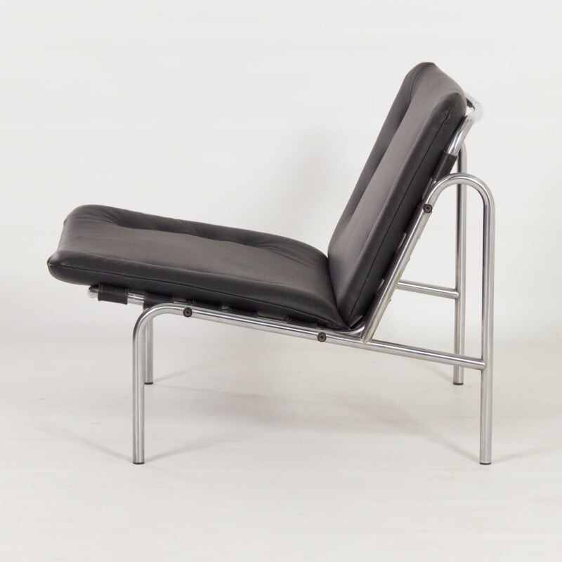 Vintage Osaka fauteuil in zwart leer van Martin Visser voor 't Spectrum, 1960