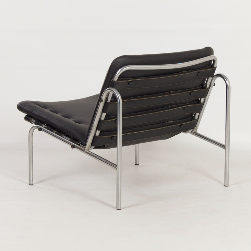 Vintage Osaka fauteuil in zwart leer van Martin Visser voor 't Spectrum, 1960