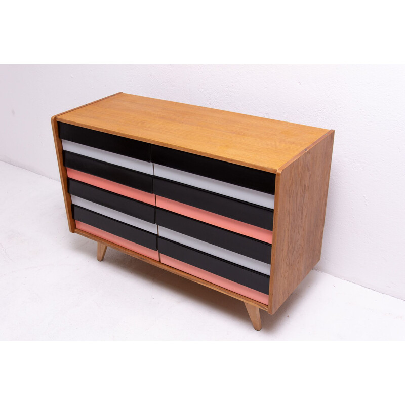 Vintage multicolored chest of drawers No. U-453 by Jiří Jiroutek for Interiér Praha, Czechoslovakia 1960