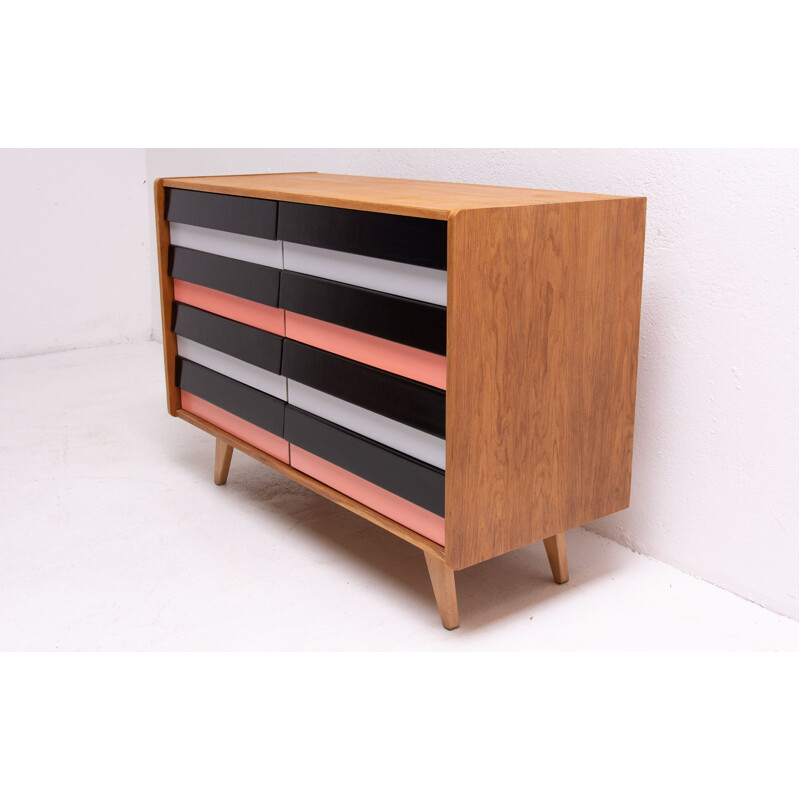 Vintage multicolored chest of drawers No. U-453 by Jiří Jiroutek for Interiér Praha, Czechoslovakia 1960