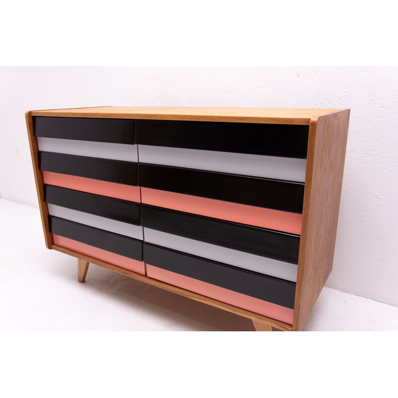 Vintage multicolored chest of drawers No. U-453 by Jiří Jiroutek for Interiér Praha, Czechoslovakia 1960