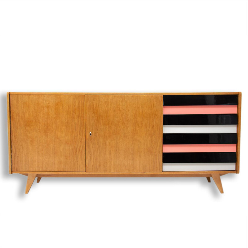 Mid century U-460 beechwood sideboard by Jiří Jiroutek for Interiér Praha, 1960s