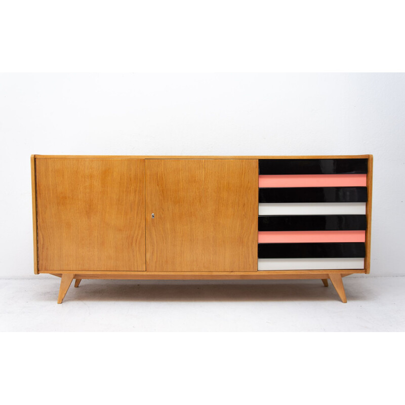 Mid century U-460 beechwood sideboard by Jiří Jiroutek for Interiér Praha, 1960s