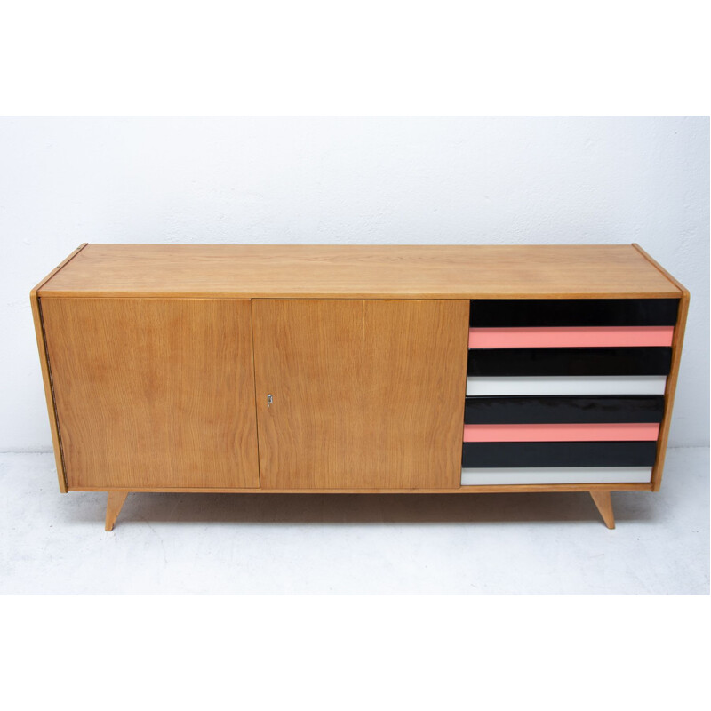 Mid century U-460 beechwood sideboard by Jiří Jiroutek for Interiér Praha, 1960s