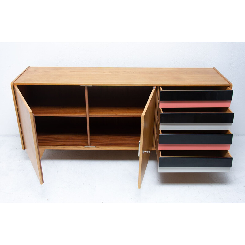 Mid century U-460 beechwood sideboard by Jiří Jiroutek for Interiér Praha, 1960s