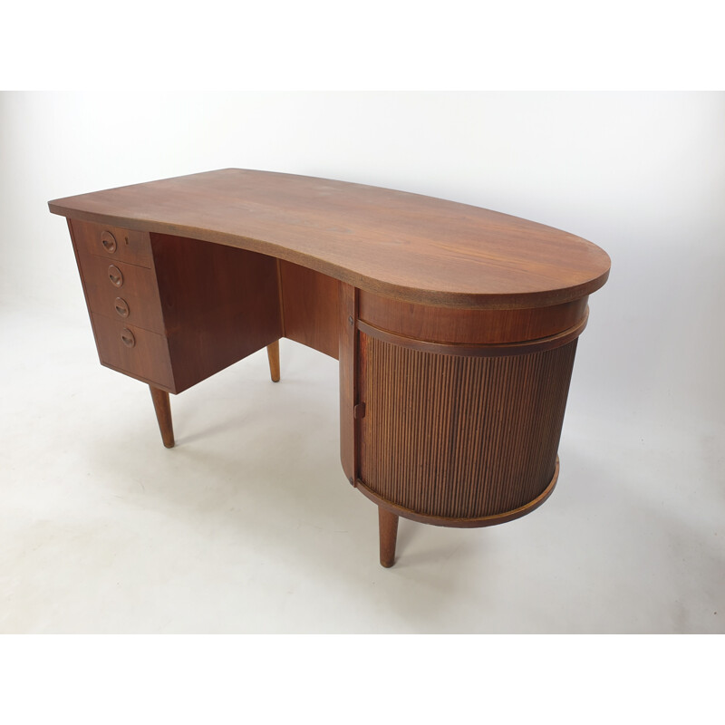 Scrivania vintage in teak di Kai Kristiansen per Feldballes Møbelfabrik, Danimarca 1950