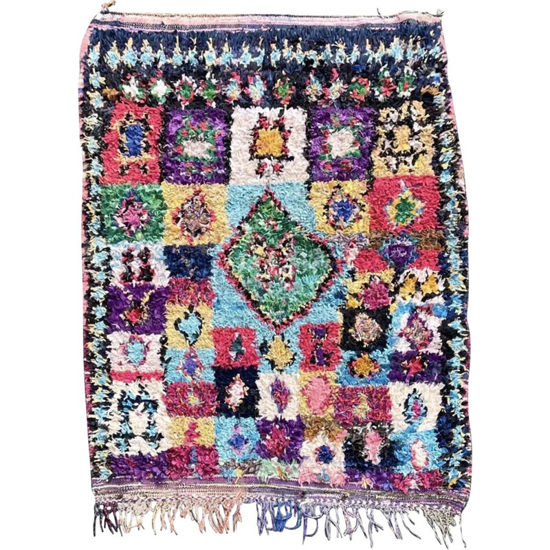 Vintage Berber Boucherouite rug, Morocco 2000