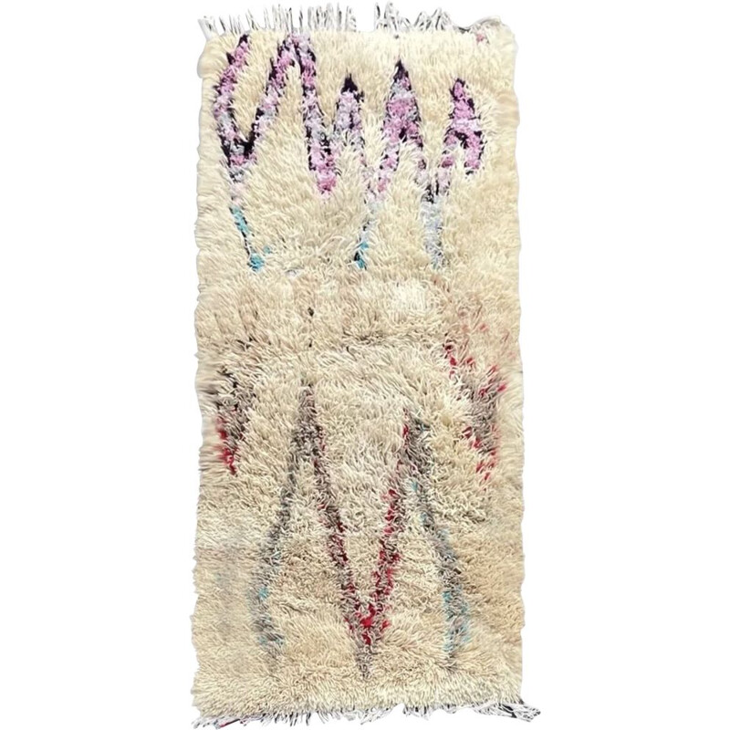 Mid century Berber Azilal wool rug, Morocco 1990