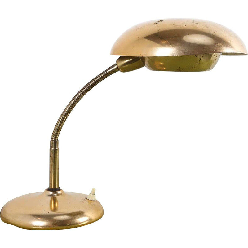 Mid-century golden table lamp