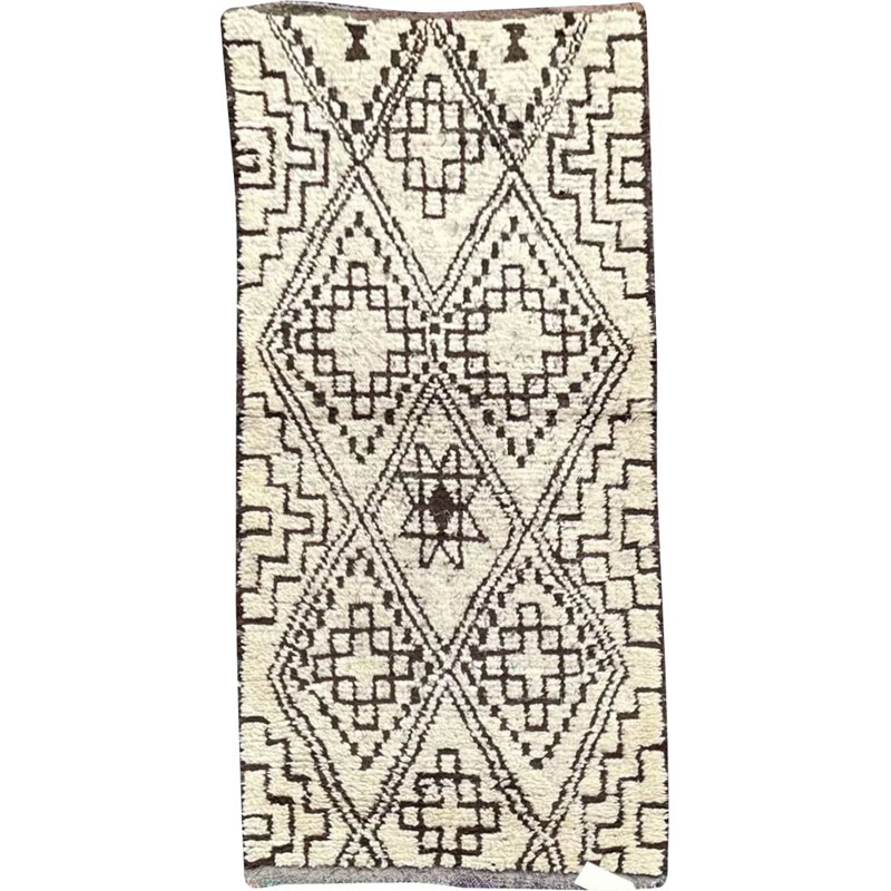 Vintage Berber Beni Ourain wollen tapijt, Marokko 2000