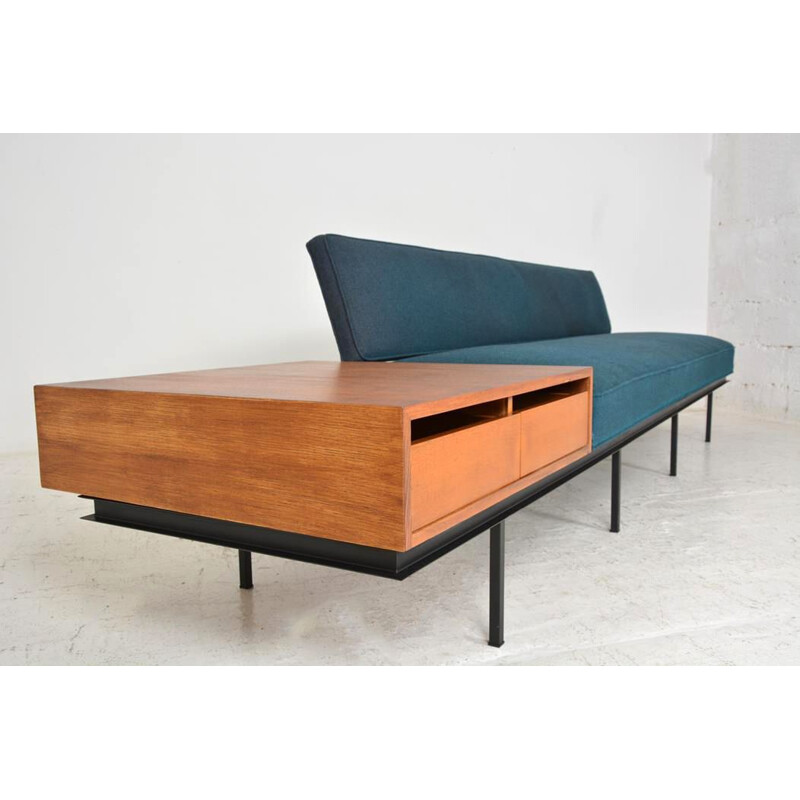 Vintage sofa with side table by Florence Knoll, 1960