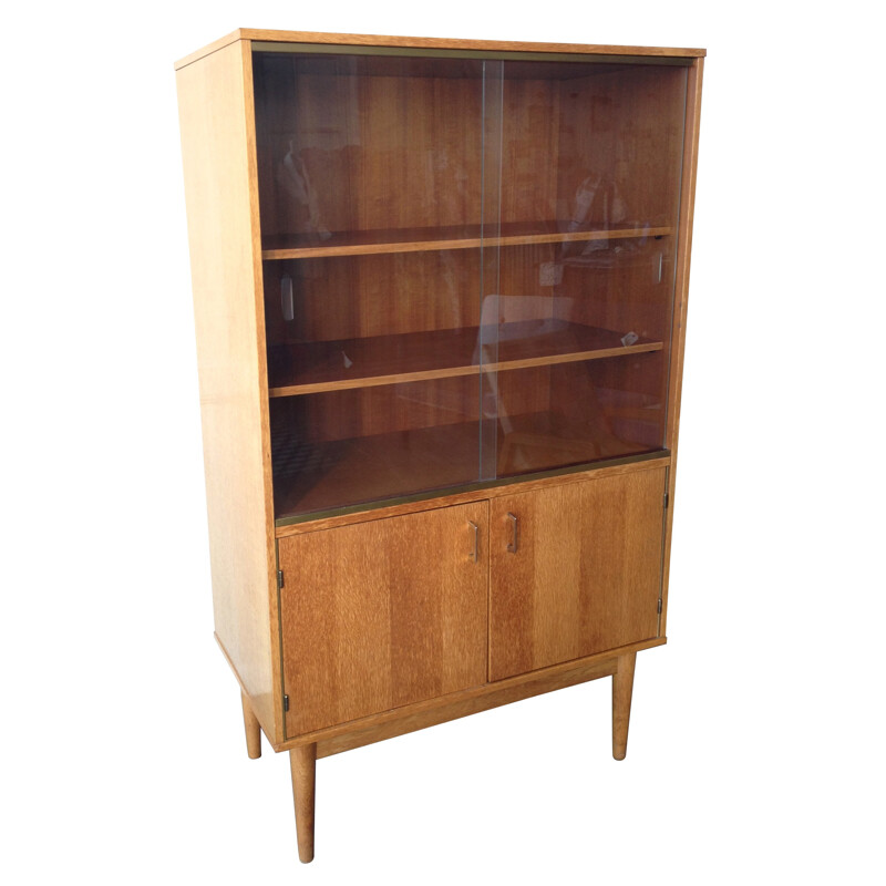 Vintage bookcase in light oak - 1960s