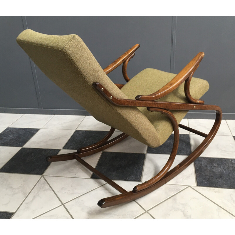 Chaise à bascule vintage par TON Thonet, Tchécoslovaquie 1960