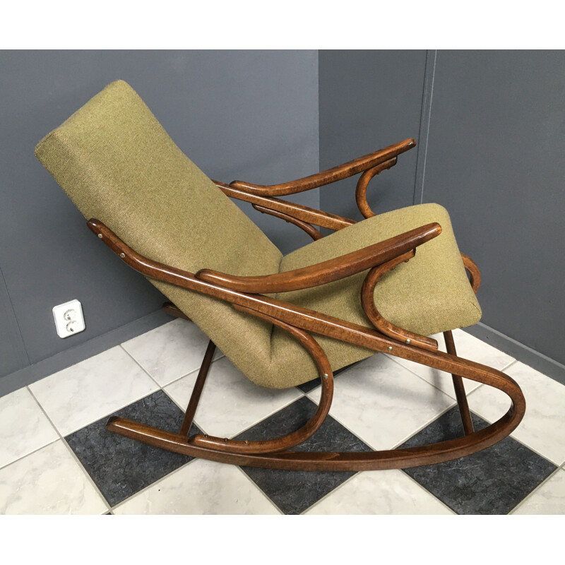 Chaise à bascule vintage par TON Thonet, Tchécoslovaquie 1960