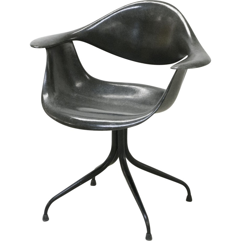 Herman Miller "DAF" black chair, George NELSON - 1950s