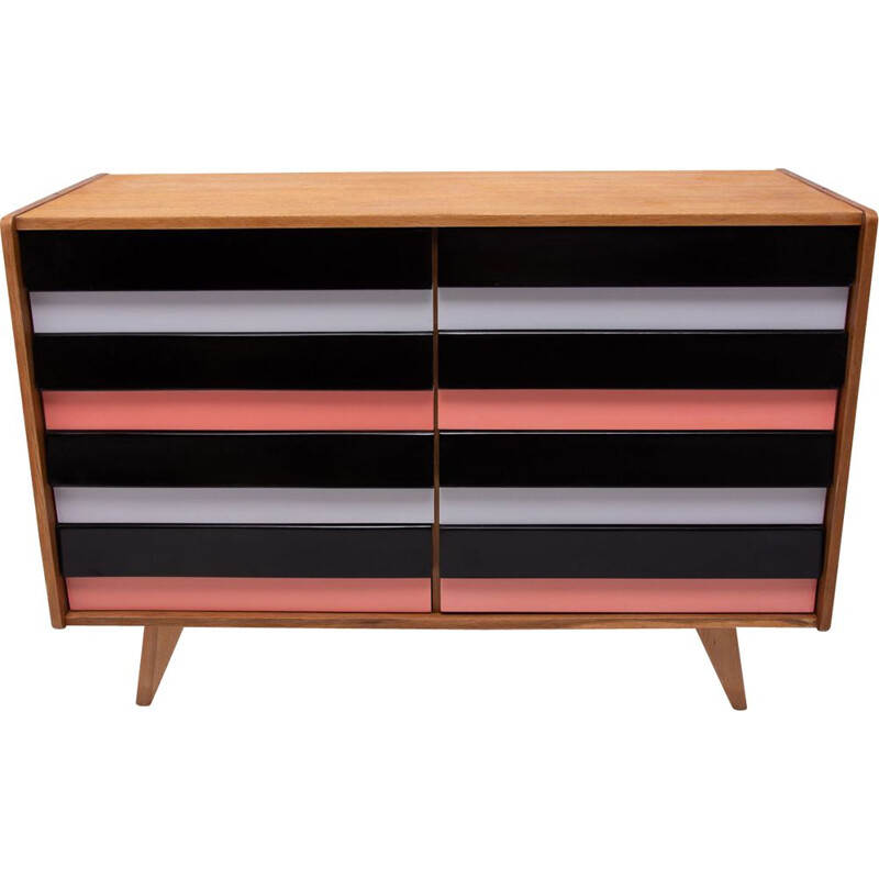 Vintage multicolored chest of drawers No. U-453 by Jiří Jiroutek for Interiér Praha, Czechoslovakia 1960