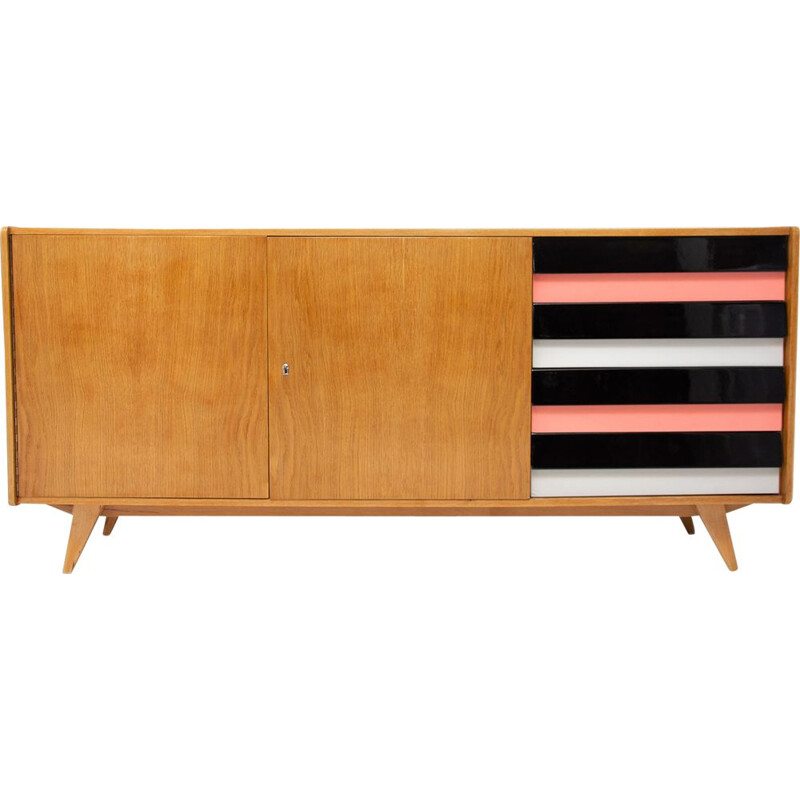 Mid century U-460 beechwood sideboard by Jiří Jiroutek for Interiér Praha, 1960s