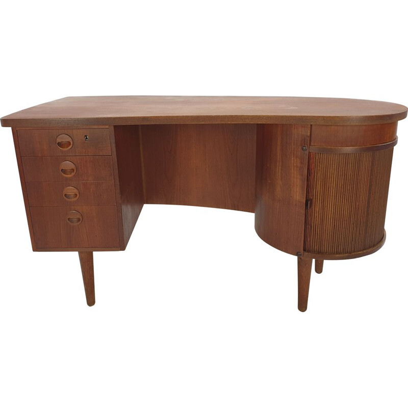 Vintage teakhouten bureau van Kai Kristiansen voor Feldballes Møbelfabrik, Denemarken 1950