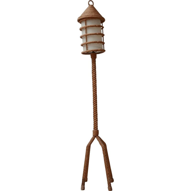 Vintage-Stehlampe aus Seil von Audoux-Minet, Frankreich 1960