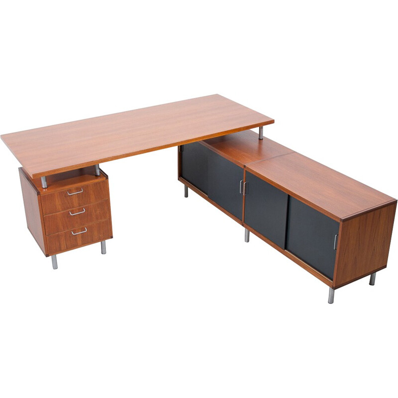 Pastoe L-shaped desk in teak, Cees BRAAKMAN - 1950