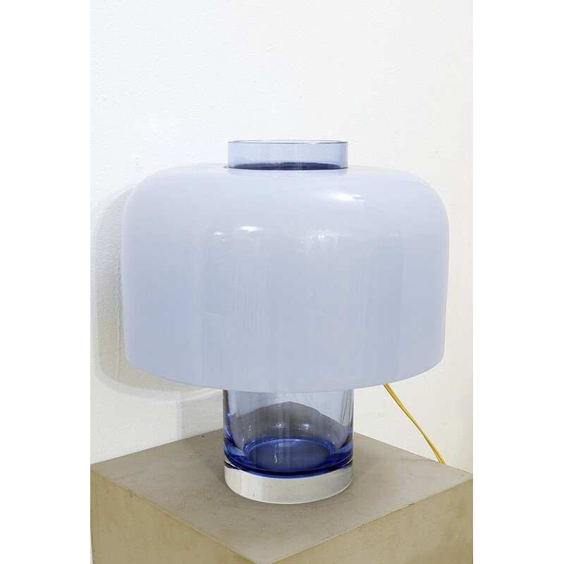 Vintage murano glass table lamp and vase model LT 226 by Carlo Nason for Mazzega, Italy 1960