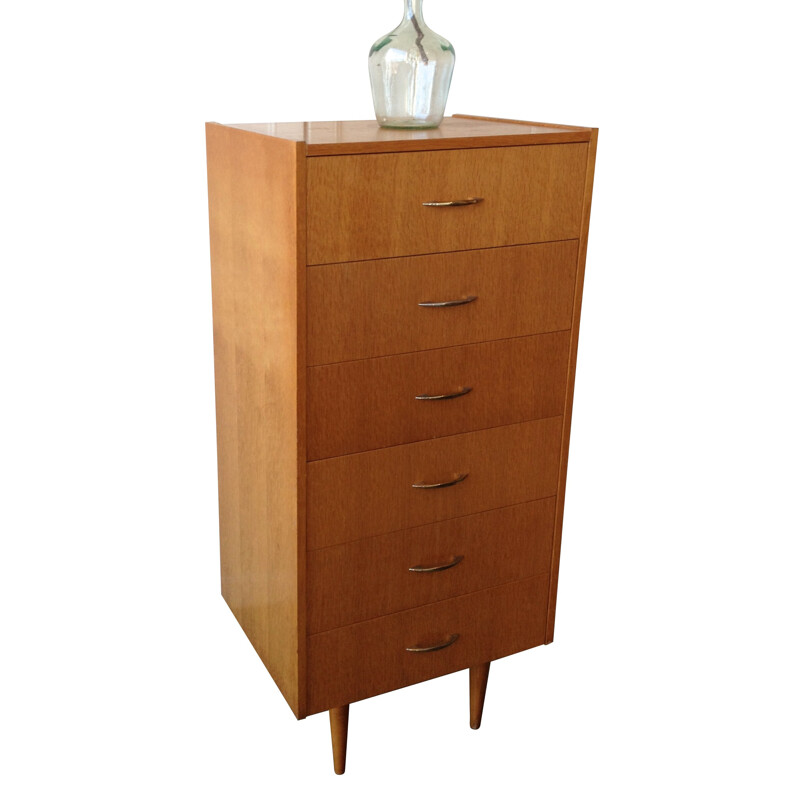 Vintage storage cabinet in light oak - 1950s