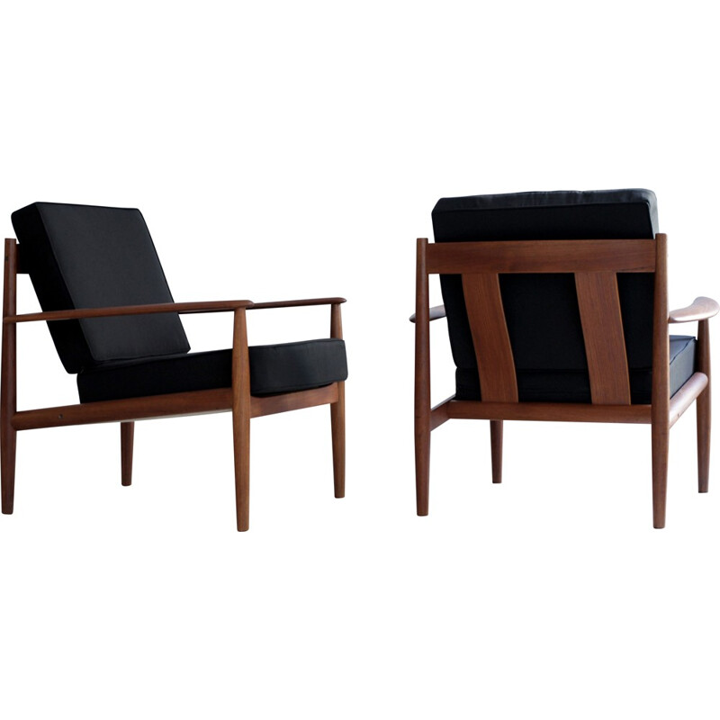 Mid century Danish pair of armchairs, Grete JALK - 1960s