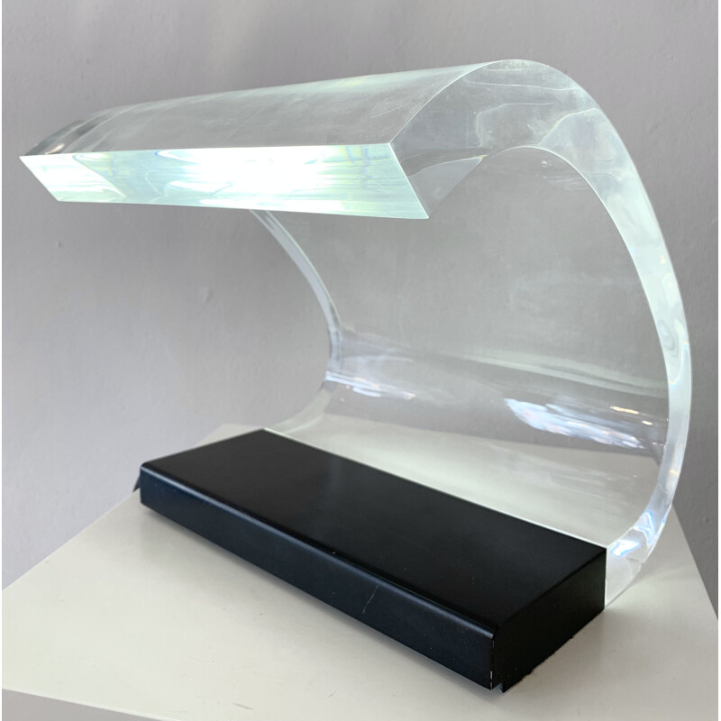 Mid-century plexiglass table lamp model "Acrilica" by Joe Colombo, Italy 1960s