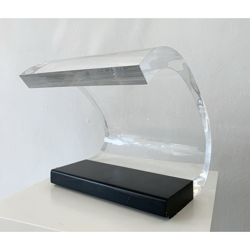 Lampe de table vintage en plexiglas modèle "Acrilica" de Joe Colombo, Italie 1960