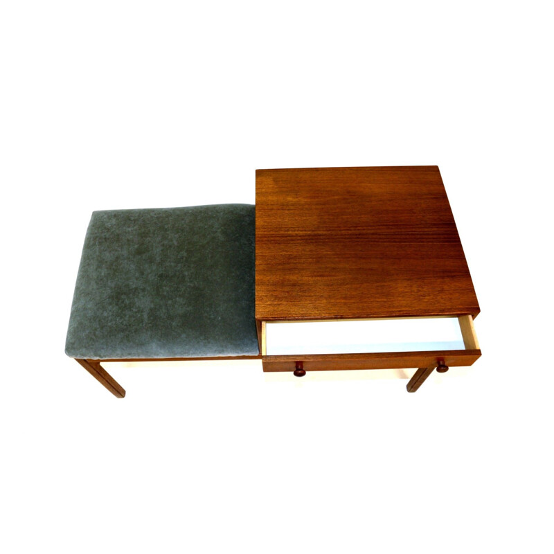 Vintage teak telephone bench by Engström and Mystrand for Tingström, 1960