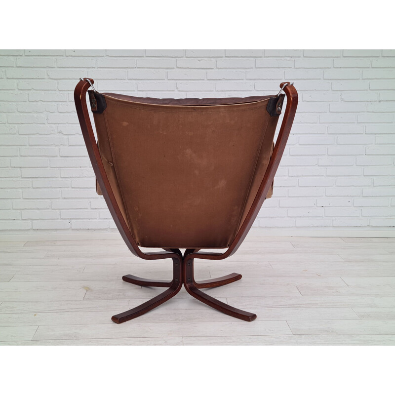 Norwegian vintage leather lounge chair by Sigurd Ressell for Vatne Møbler