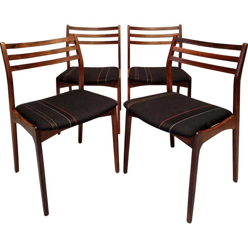 Lot de 4 chaises vintage en palissandre de Vestervig Eriksen pour Brdr. Tromborg, 1960