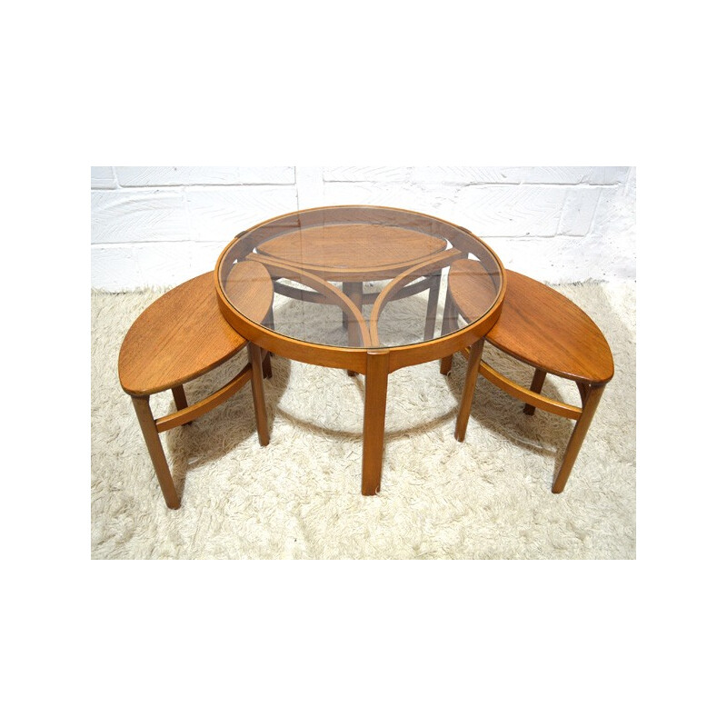 Table basse avec petites tables à assembler - années 70