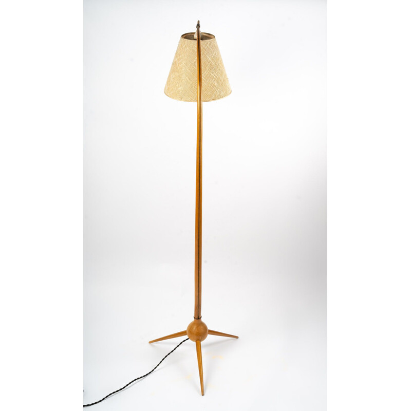 Vintage bridge lamp with star base by Severin Hansen Jr for Haslev Møbler, 1960