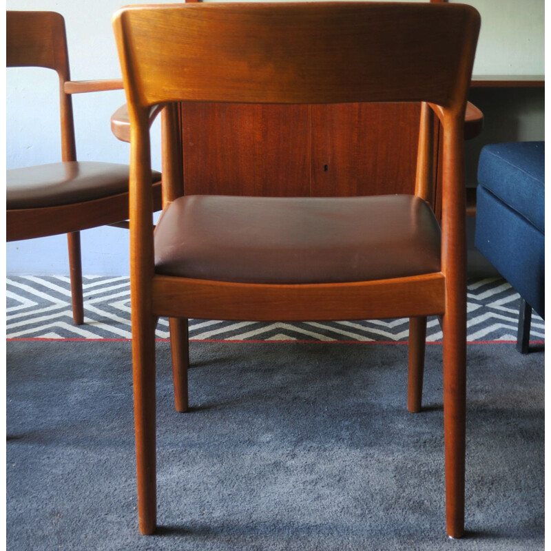Mid-century Danish teak and leather desk armchair, 1960