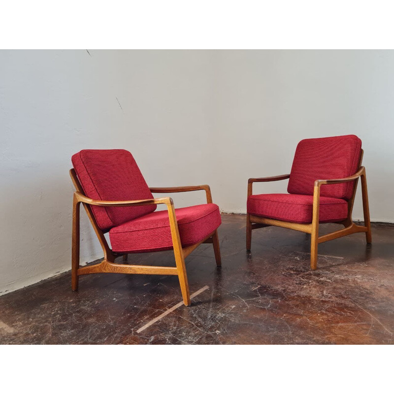 Paire de fauteuils tapissés vintage modèle 117 par Tove & Edvard Kindt-Larsen pour France & Daverkosen, 1960