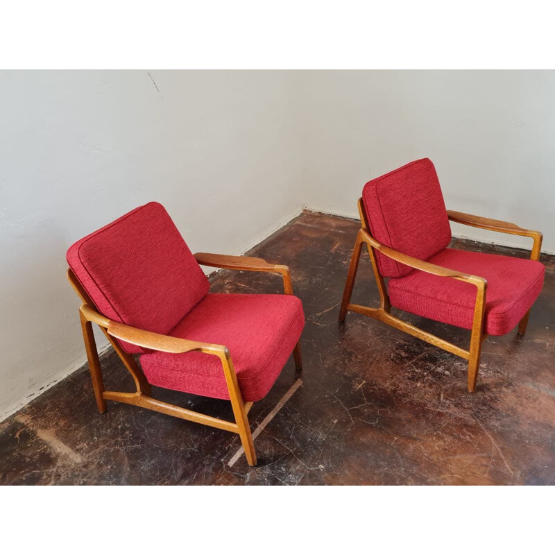 Paire de fauteuils tapissés vintage modèle 117 par Tove & Edvard Kindt-Larsen pour France & Daverkosen, 1960