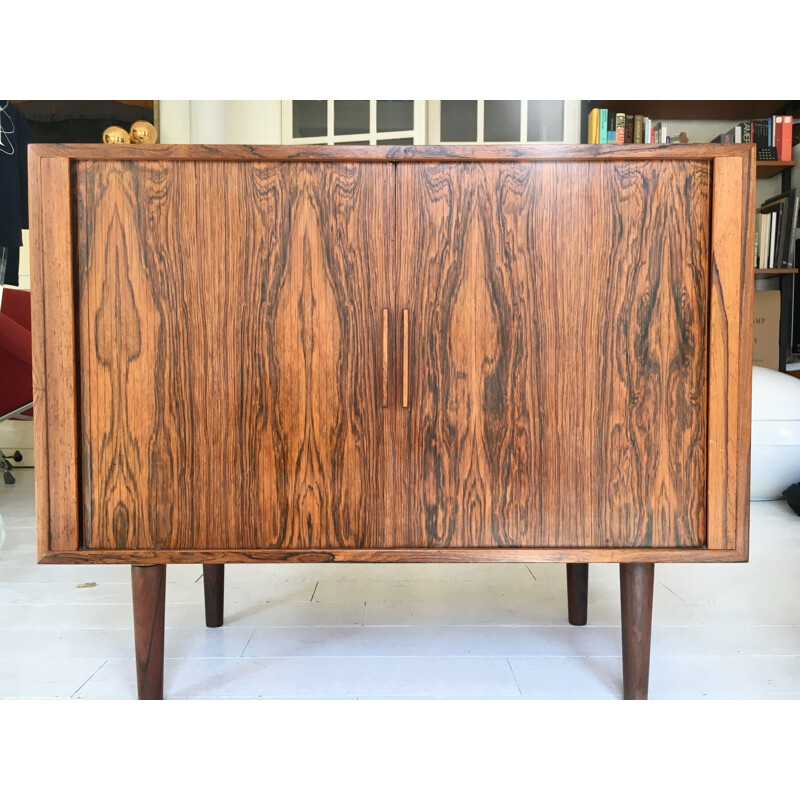 Vintage rosewood highboard with 2 sliding doors by Kai Kristiansen, 1960