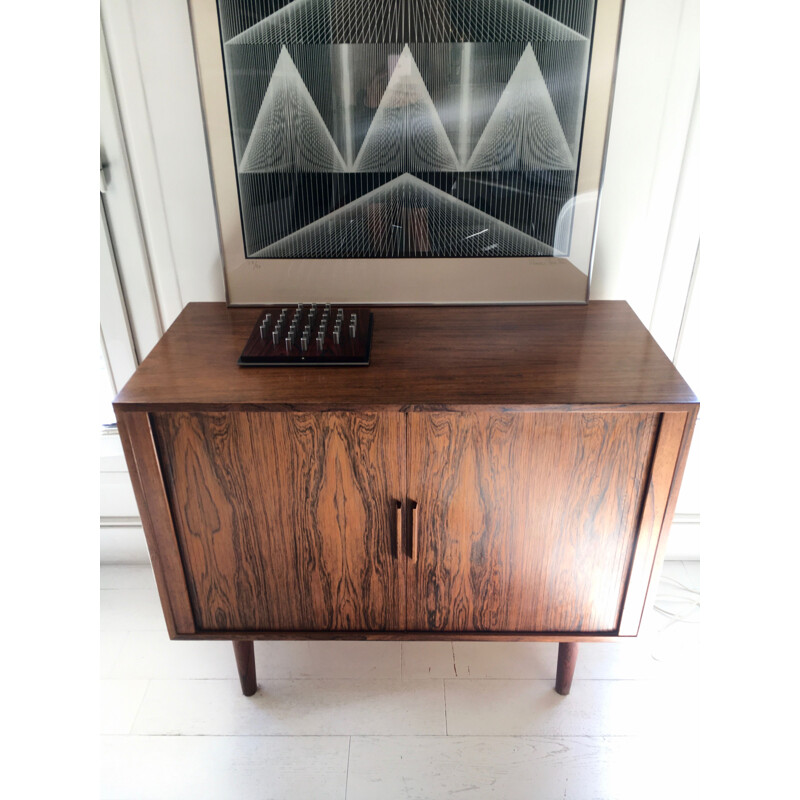 Vintage rosewood highboard with 2 sliding doors by Kai Kristiansen, 1960