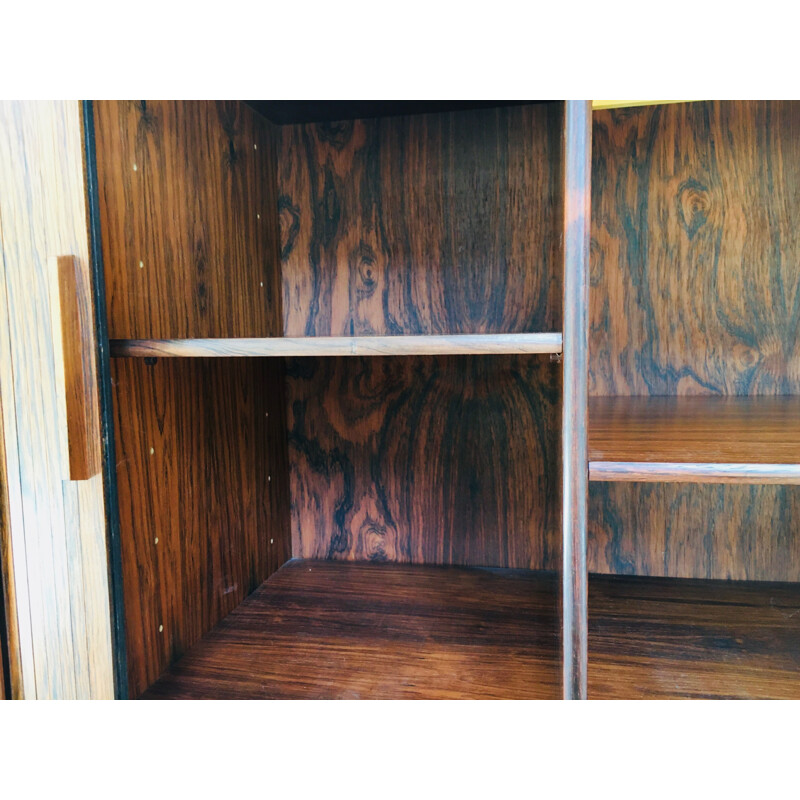 Vintage rosewood highboard with 2 sliding doors by Kai Kristiansen, 1960