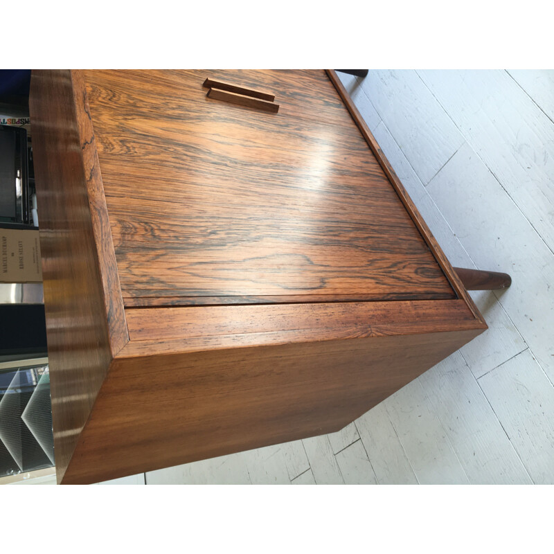 Vintage rosewood highboard with 2 sliding doors by Kai Kristiansen, 1960