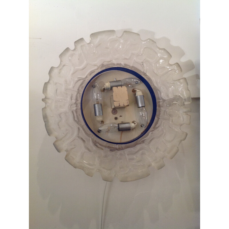 Mid-century Austrian mirror in resin and white lacquered metal - 1970