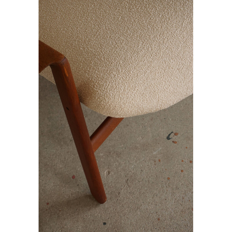 Mid century Danish armchair in teak and bouclé, 1960s