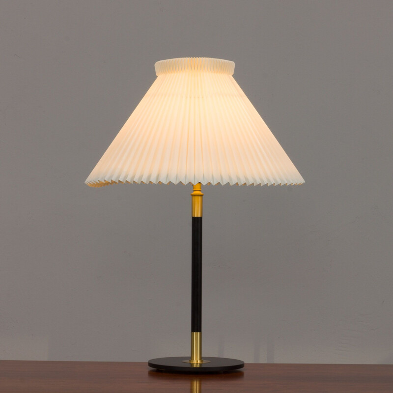 Vintage adjustable table lamp 352 with brass black base by Le Klint