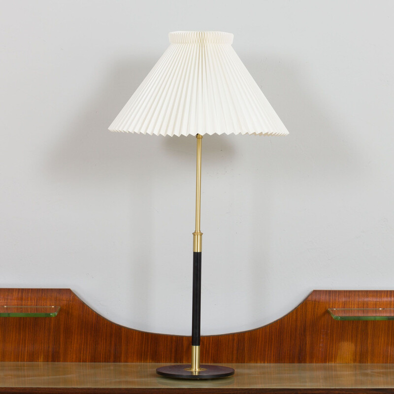 Vintage adjustable table lamp 352 with brass black base by Le Klint