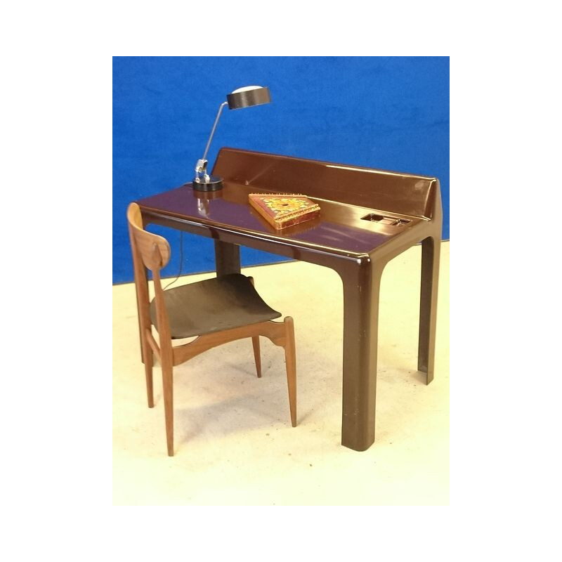 Paulus brown desk in fiberglass, Patrick GINGEMBRE - 1970s