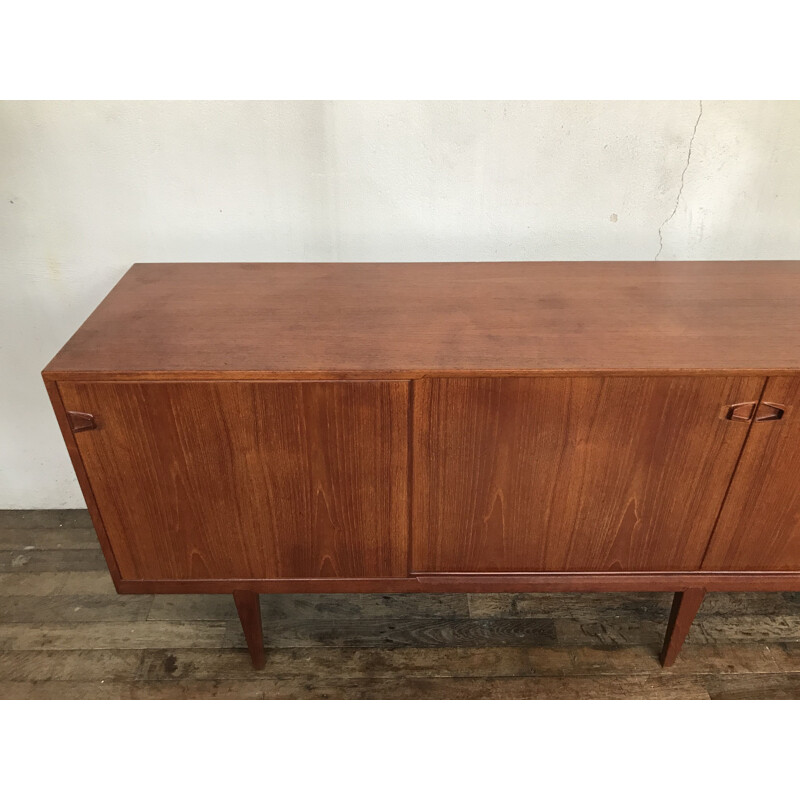 Scandinavian vintage teak sideboard by Henri Rosengren Hansen for Brande Møbelindustrik, Denmark 1960